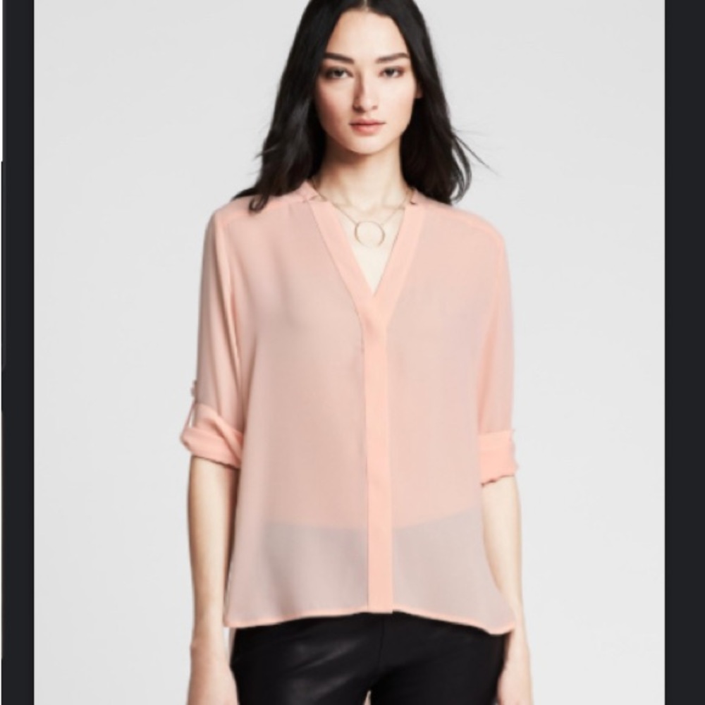 Banana Republic High Low Blush Top XS